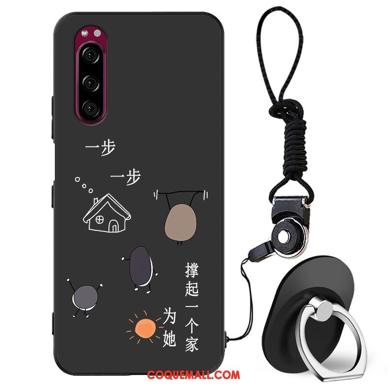 Étui Sony Xperia 5 Noir Protection Tout Compris, Coque Sony Xperia 5 Fluide Doux Silicone