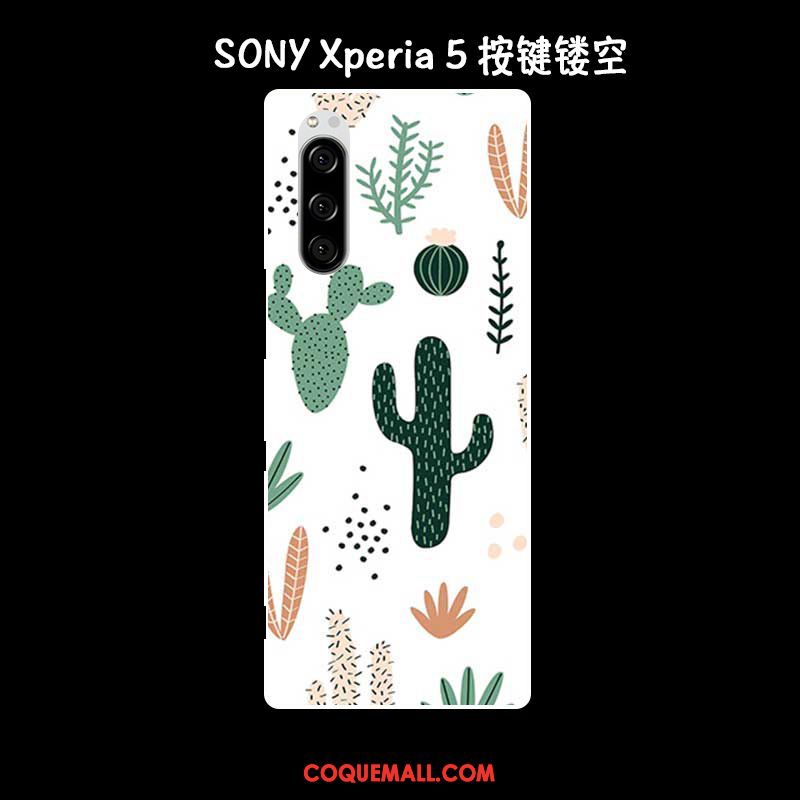 Étui Sony Xperia 5 Peinture À L'huile Vintage Vert, Coque Sony Xperia 5 Protection Silicone