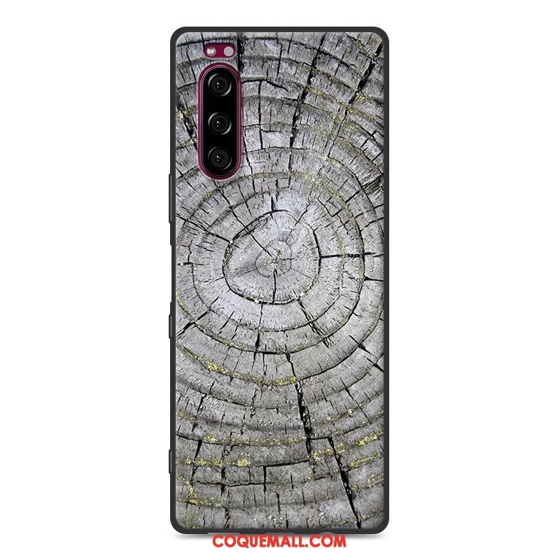 Étui Sony Xperia 5 Simple Protection Modèle Fleurie, Coque Sony Xperia 5 Fluide Doux Grand Braun