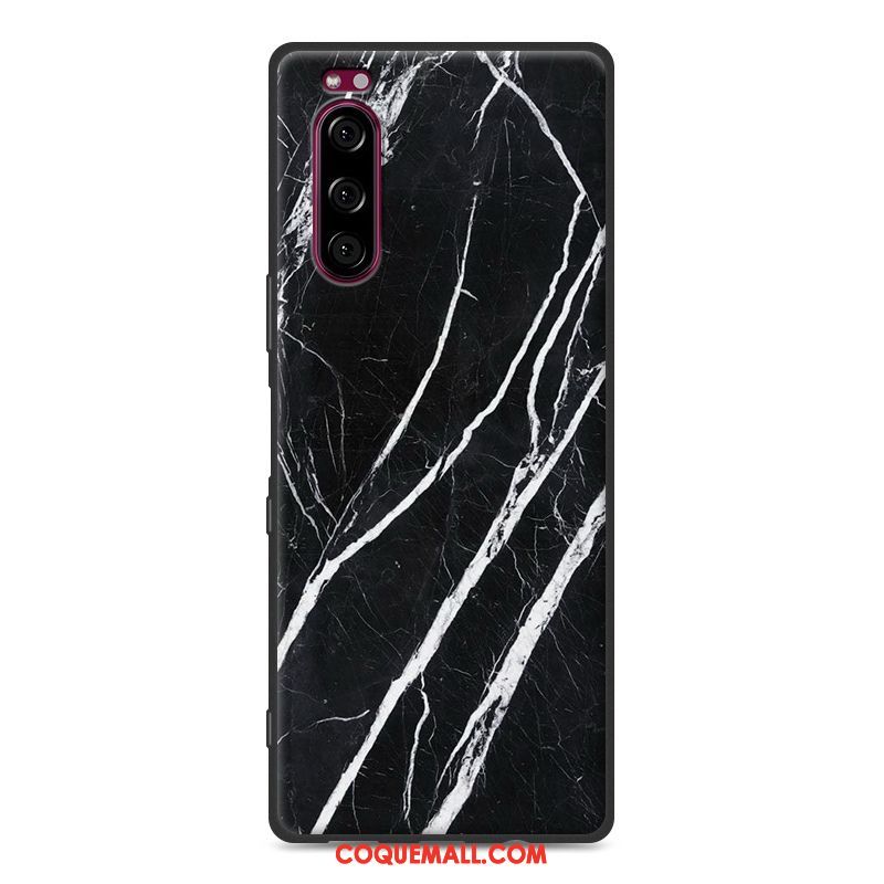 Étui Sony Xperia 5 Simple Protection Modèle Fleurie, Coque Sony Xperia 5 Fluide Doux Grand Braun