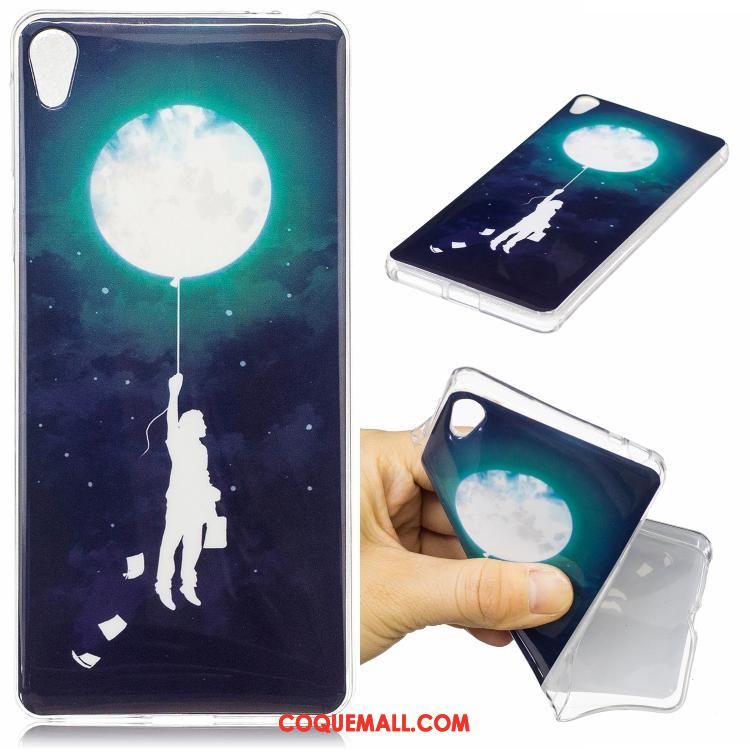 Étui Sony Xperia E5 Bleu Marin Silicone Fluide Doux, Coque Sony Xperia E5 Tout Compris Dessin Animé