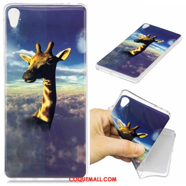 Étui Sony Xperia E5 Bleu Marin Silicone Fluide Doux, Coque Sony Xperia E5 Tout Compris Dessin Animé