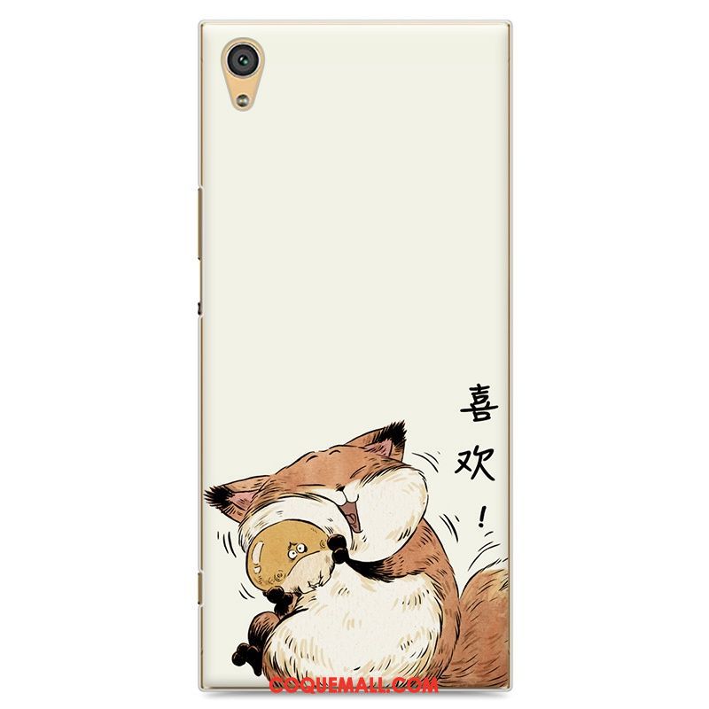 Étui Sony Xperia E5 Charmant Incassable Téléphone Portable, Coque Sony Xperia E5 Blanc Dessin Animé Beige