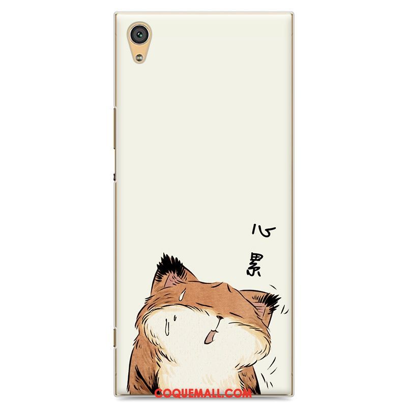 Étui Sony Xperia E5 Charmant Incassable Téléphone Portable, Coque Sony Xperia E5 Blanc Dessin Animé Beige