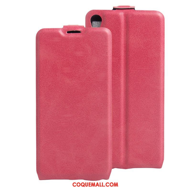 Étui Sony Xperia E5 Protection Rose Clamshell, Coque Sony Xperia E5 Téléphone Portable Étui En Cuir