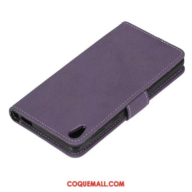 Étui Sony Xperia E5 Simple Étui En Cuir Clamshell, Coque Sony Xperia E5 Violet Portefeuille