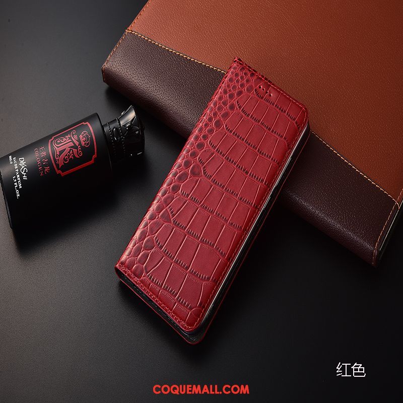 Étui Sony Xperia E5 Étui En Cuir Rouge Crocodile Modèle, Coque Sony Xperia E5 Personnalité Incassable