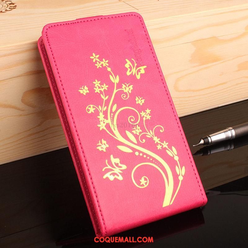 Étui Sony Xperia E5 Étui En Cuir Violet Modèle Fleurie, Coque Sony Xperia E5 Or Protection