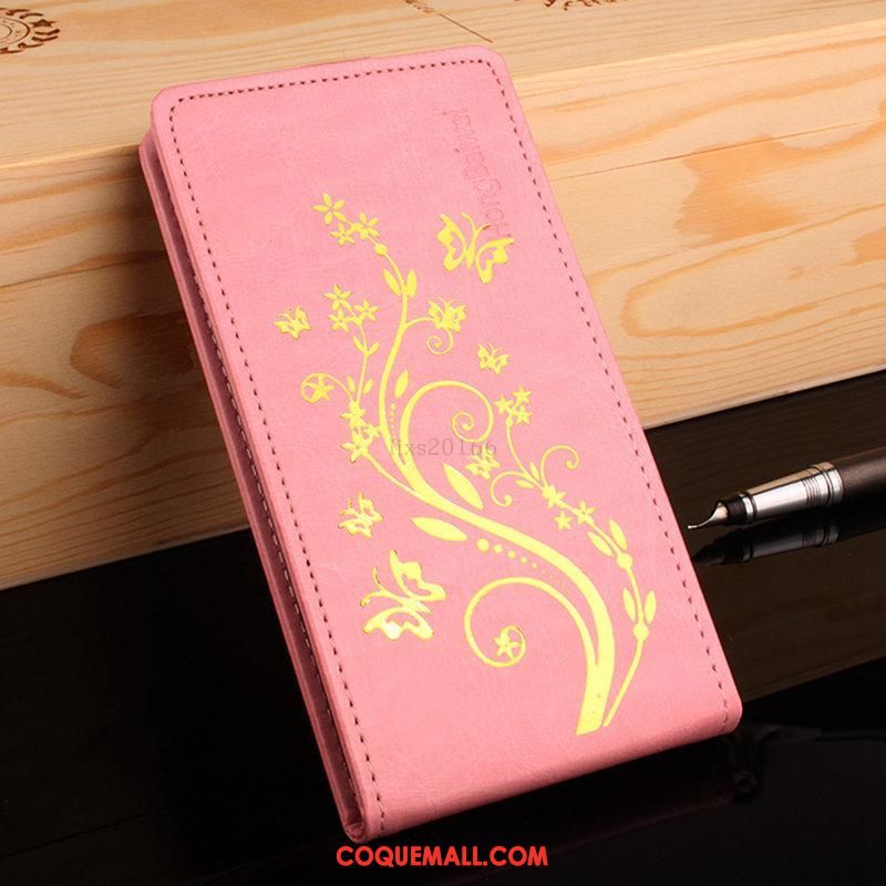 Étui Sony Xperia E5 Étui En Cuir Violet Modèle Fleurie, Coque Sony Xperia E5 Or Protection