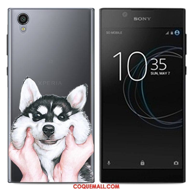 Étui Sony Xperia L1 Créatif Téléphone Portable Dessin Animé, Coque Sony Xperia L1 Bleu Tendance Beige