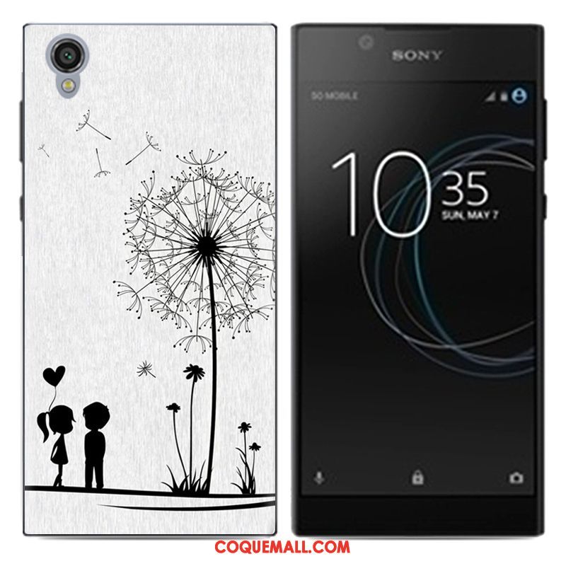 Étui Sony Xperia L1 Créatif Téléphone Portable Dessin Animé, Coque Sony Xperia L1 Bleu Tendance Beige