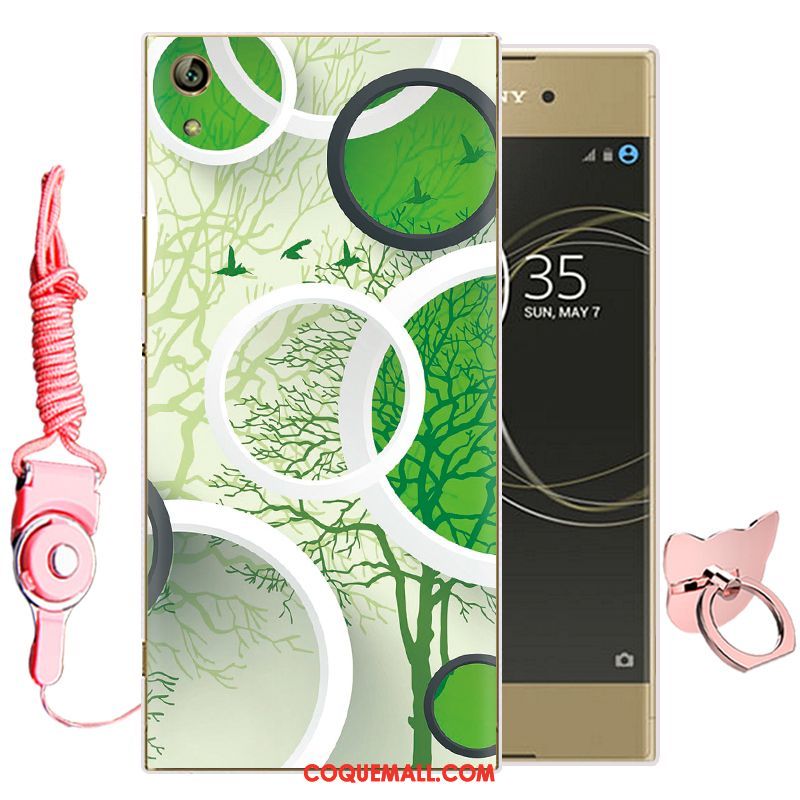 Étui Sony Xperia L1 Dessin Animé Vert Protection, Coque Sony Xperia L1 Fluide Doux Téléphone Portable