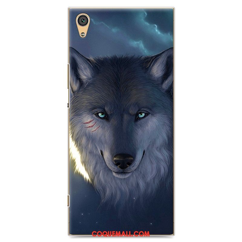 Étui Sony Xperia L1 Difficile Dessin Animé Peinture, Coque Sony Xperia L1 Téléphone Portable Bleu