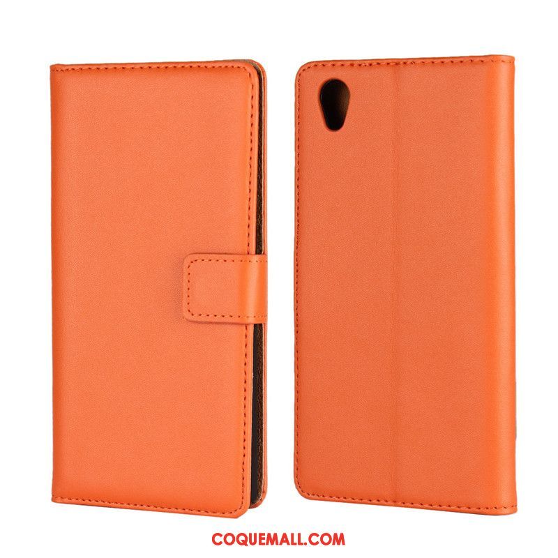 Étui Sony Xperia L1 Incassable Support Cuir Véritable, Coque Sony Xperia L1 Business Portefeuille