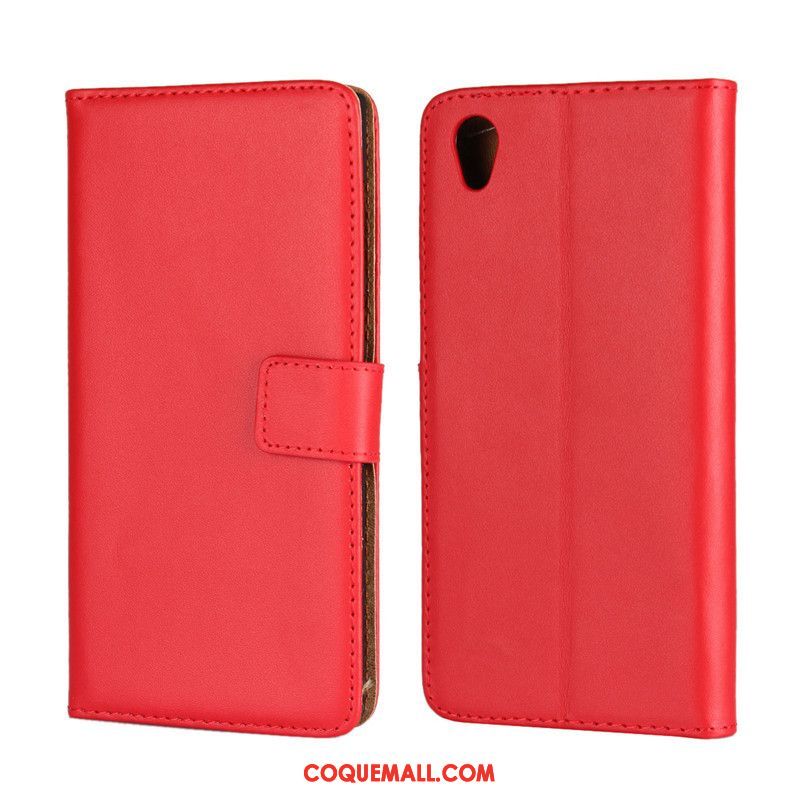 Étui Sony Xperia L1 Incassable Support Cuir Véritable, Coque Sony Xperia L1 Business Portefeuille