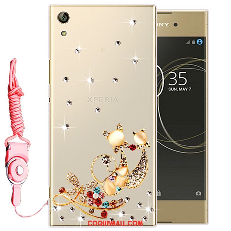 Étui Sony Xperia L1 Protection Téléphone Portable Silicone, Coque Sony Xperia L1 Blanc Strass