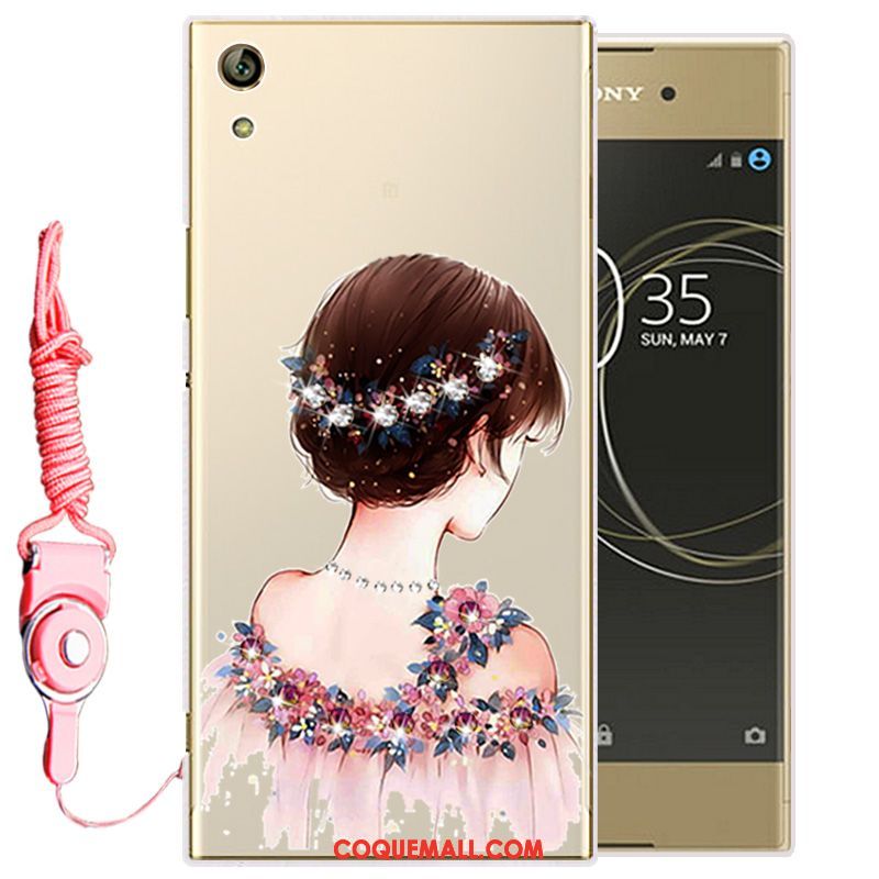 Étui Sony Xperia L1 Protection Téléphone Portable Silicone, Coque Sony Xperia L1 Blanc Strass