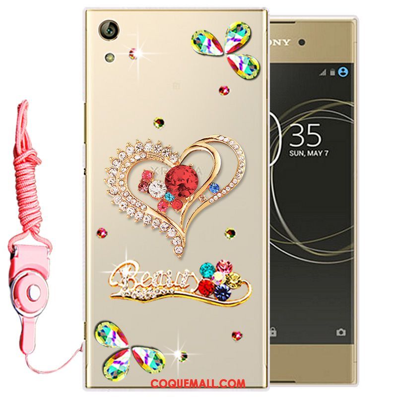 Étui Sony Xperia L1 Protection Téléphone Portable Silicone, Coque Sony Xperia L1 Blanc Strass