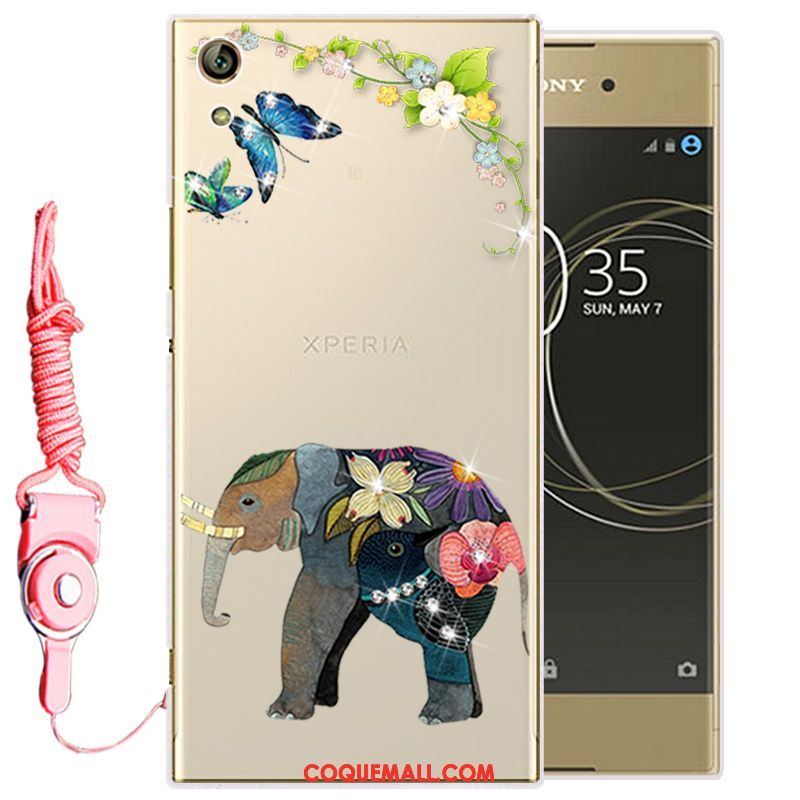 Étui Sony Xperia L1 Protection Téléphone Portable Silicone, Coque Sony Xperia L1 Blanc Strass