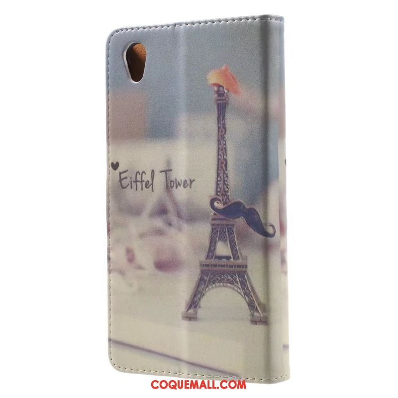 Étui Sony Xperia L1 Protection Étui En Cuir Portefeuille, Coque Sony Xperia L1 Téléphone Portable Blanc