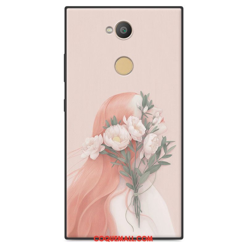 Étui Sony Xperia L2 Art Rouge Incassable, Coque Sony Xperia L2 Délavé En Daim Fluide Doux