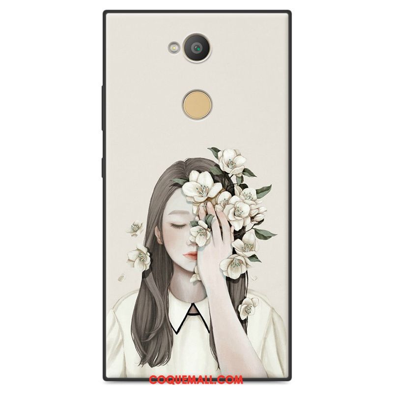 Étui Sony Xperia L2 Art Rouge Incassable, Coque Sony Xperia L2 Délavé En Daim Fluide Doux