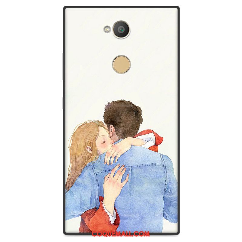 Étui Sony Xperia L2 Art Rouge Incassable, Coque Sony Xperia L2 Délavé En Daim Fluide Doux