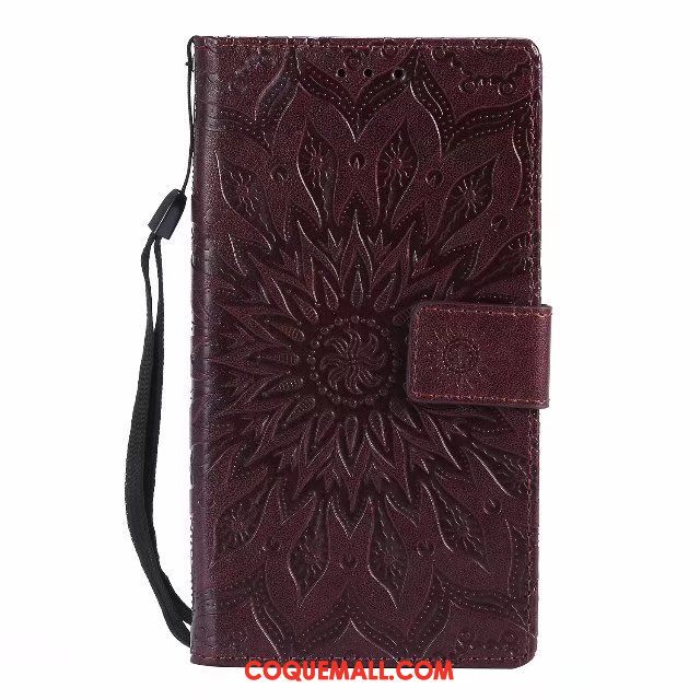 Étui Sony Xperia L2 Modèle Fleurie Soleil Carte, Coque Sony Xperia L2 Téléphone Portable Fleur