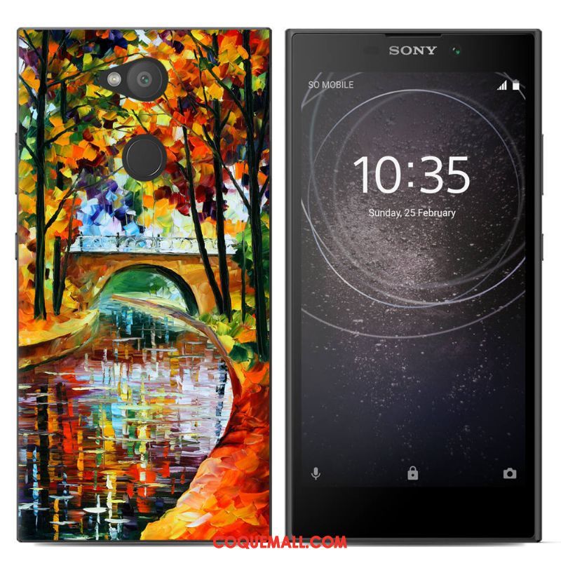 Étui Sony Xperia L2 Nouveau Tout Compris Fluide Doux, Coque Sony Xperia L2 Bleu Peinture