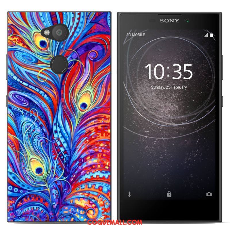 Étui Sony Xperia L2 Nouveau Tout Compris Fluide Doux, Coque Sony Xperia L2 Bleu Peinture