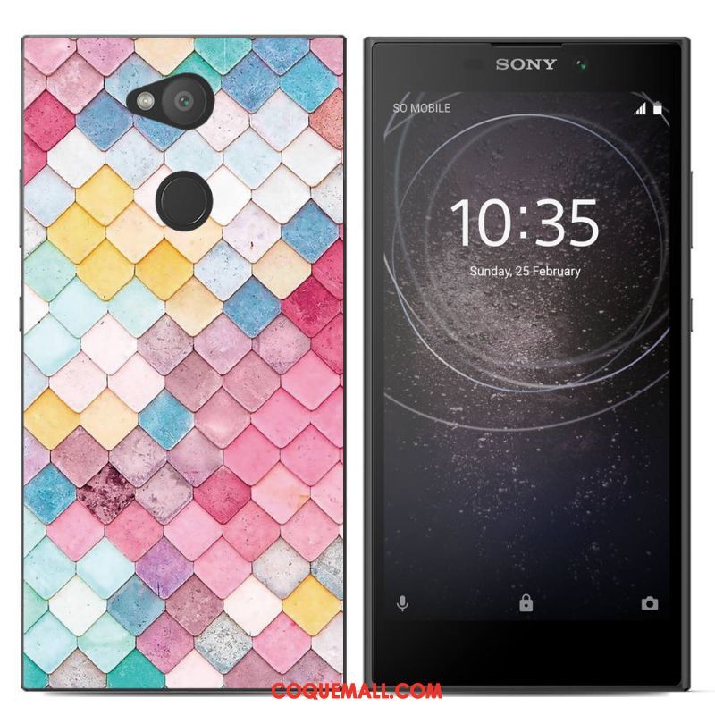 Étui Sony Xperia L2 Nouveau Tout Compris Fluide Doux, Coque Sony Xperia L2 Bleu Peinture