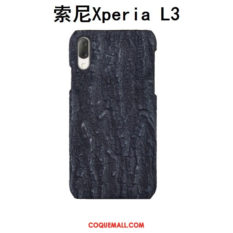 Étui Sony Xperia L3 Cuir Cuir Véritable Arbres, Coque Sony Xperia L3 Mode Incassable