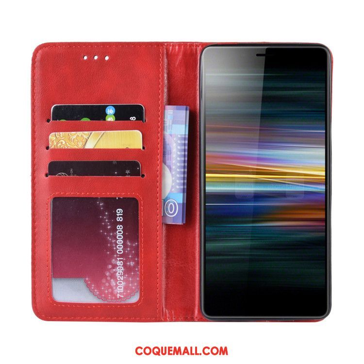 Étui Sony Xperia L3 En Cuir Noir Téléphone Portable, Coque Sony Xperia L3 Protection Portefeuille