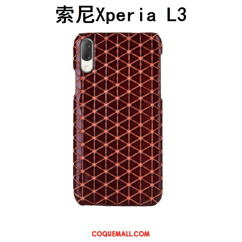 Étui Sony Xperia L3 Incassable Téléphone Portable Plaid, Coque Sony Xperia L3 Créatif Couvercle Arrière