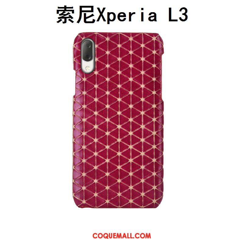 Étui Sony Xperia L3 Incassable Téléphone Portable Plaid, Coque Sony Xperia L3 Créatif Couvercle Arrière