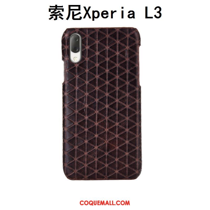 Étui Sony Xperia L3 Incassable Téléphone Portable Plaid, Coque Sony Xperia L3 Créatif Couvercle Arrière