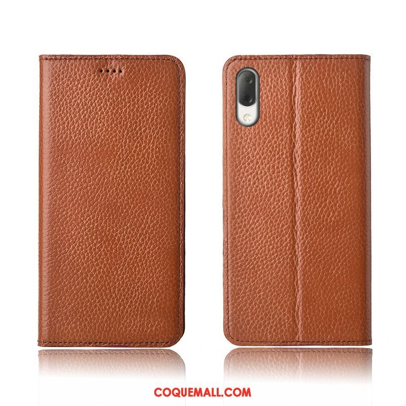 Étui Sony Xperia L3 Protection Silicone En Cuir, Coque Sony Xperia L3 Nouveau Téléphone Portable Braun