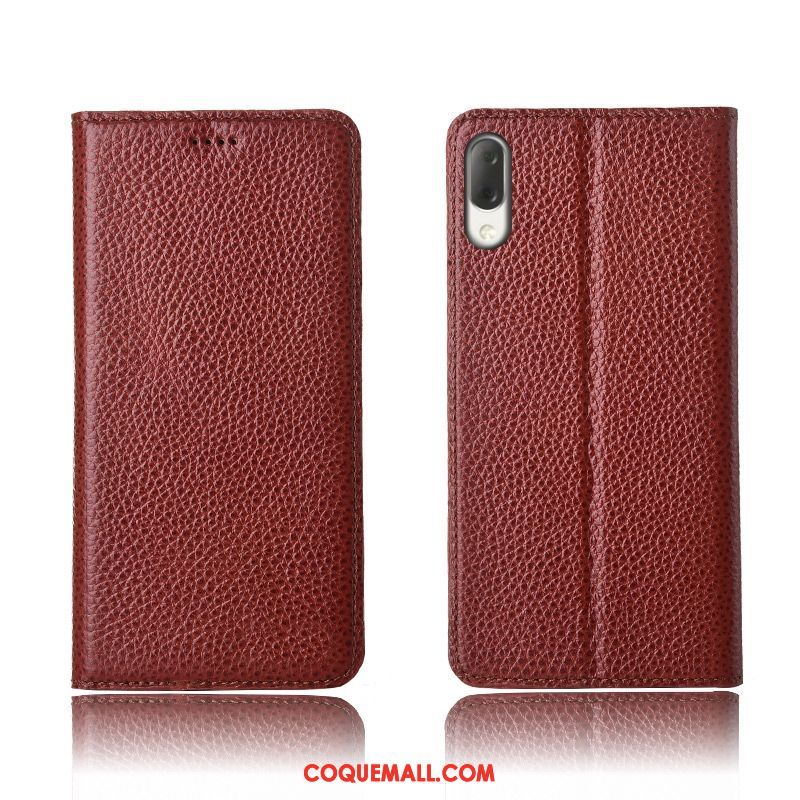 Étui Sony Xperia L3 Protection Silicone En Cuir, Coque Sony Xperia L3 Nouveau Téléphone Portable Braun