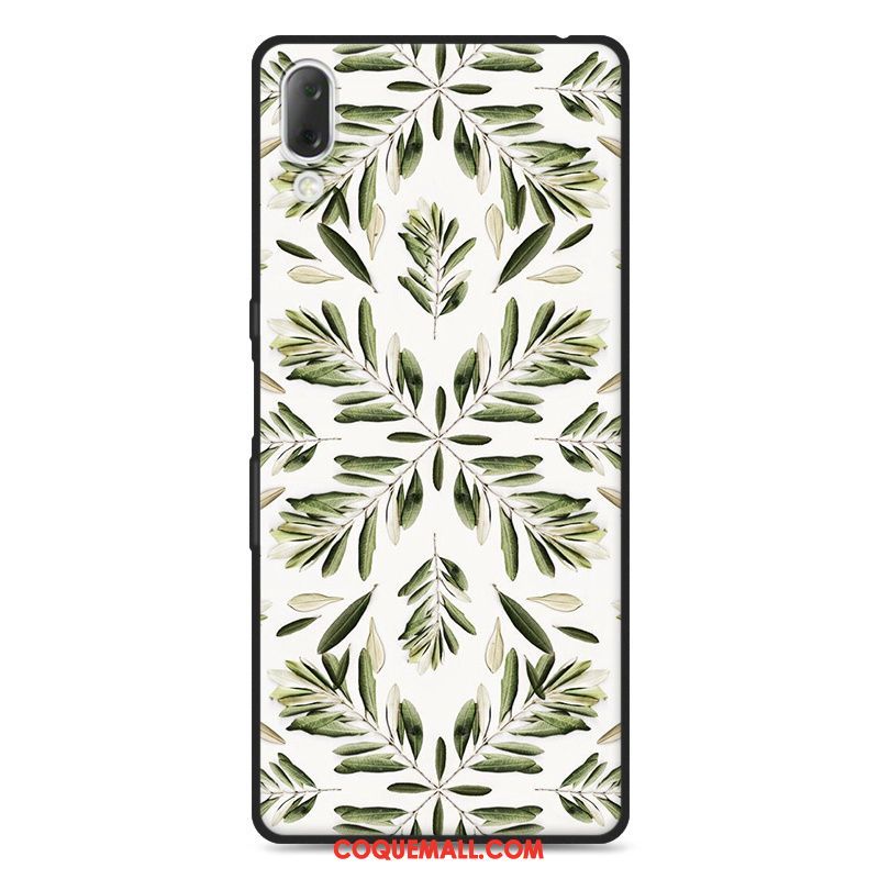 Étui Sony Xperia L3 Silicone Incassable Délavé En Daim, Coque Sony Xperia L3 Vert Fluide Doux