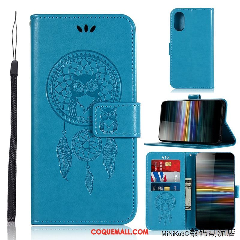 Étui Sony Xperia L3 Vent Protection Bleu, Coque Sony Xperia L3 Portefeuille Incassable