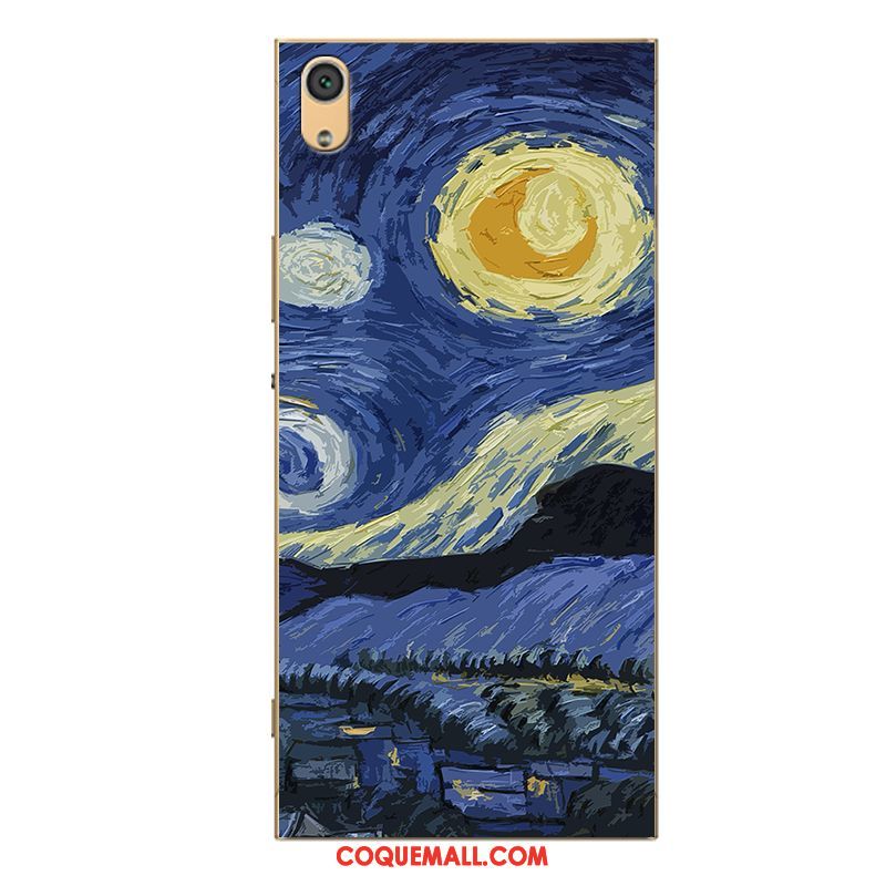 Étui Sony Xperia Xa Fluide Doux Personnalité Protection, Coque Sony Xperia Xa Peinture Noir