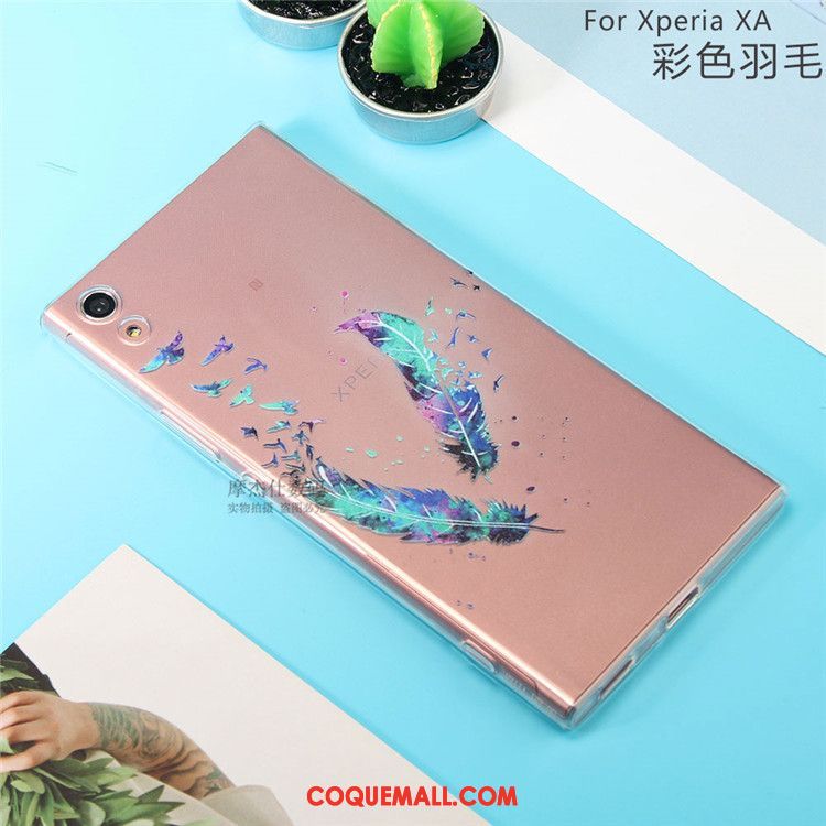 Étui Sony Xperia Xa Peinture Bleu Tout Compris, Coque Sony Xperia Xa Téléphone Portable Très Mince