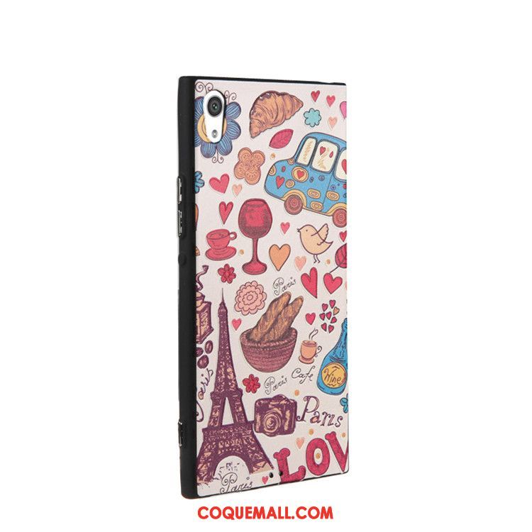 Étui Sony Xperia Xa Ultra Fluide Doux Gaufrage Téléphone Portable, Coque Sony Xperia Xa Ultra Dessin Animé Rose