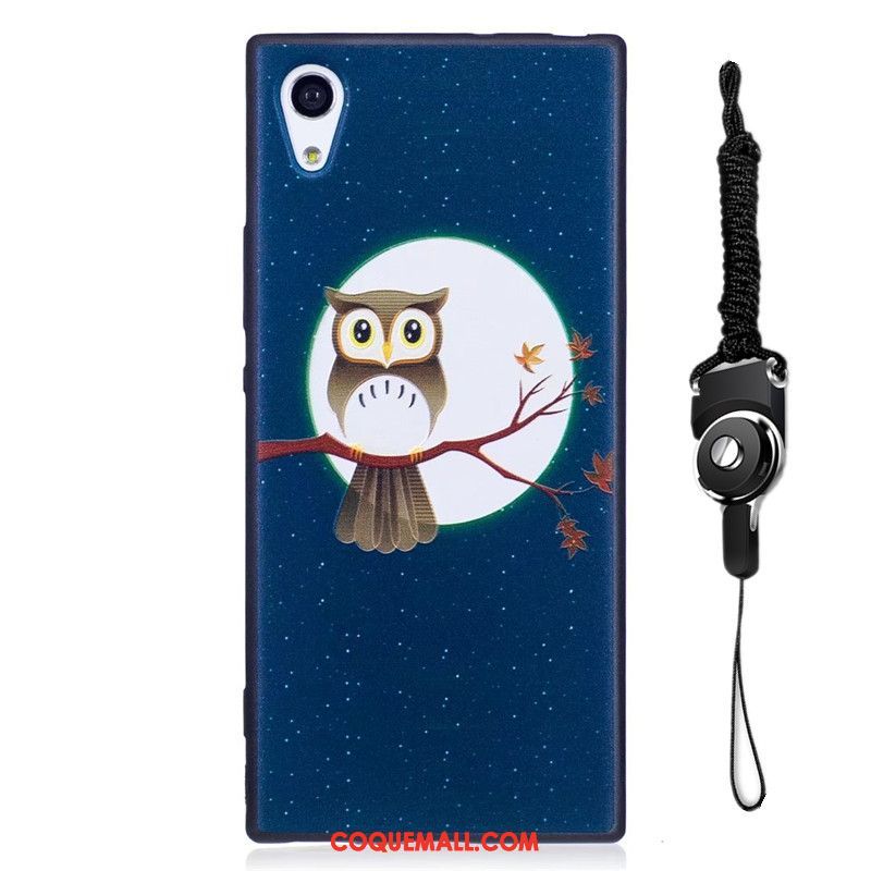 Étui Sony Xperia Xa1 Bleu Fluide Doux Protection, Coque Sony Xperia Xa1 Dessin Animé Téléphone Portable