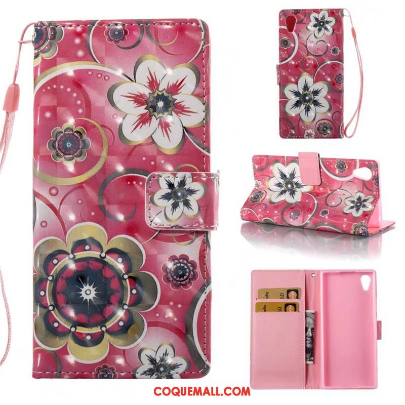 Étui Sony Xperia Xa1 Boucle Rose Peinture, Coque Sony Xperia Xa1 Téléphone Portable Modèle