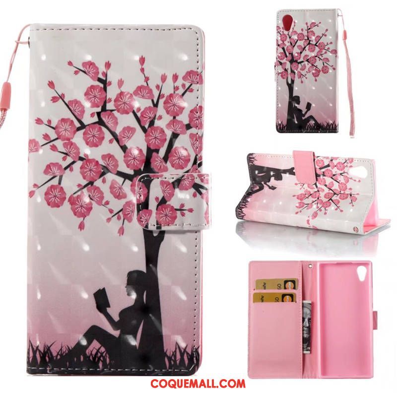 Étui Sony Xperia Xa1 Boucle Rose Peinture, Coque Sony Xperia Xa1 Téléphone Portable Modèle