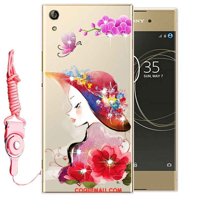 Étui Sony Xperia Xa1 Fluide Doux Téléphone Portable Silicone, Coque Sony Xperia Xa1 Rose Protection