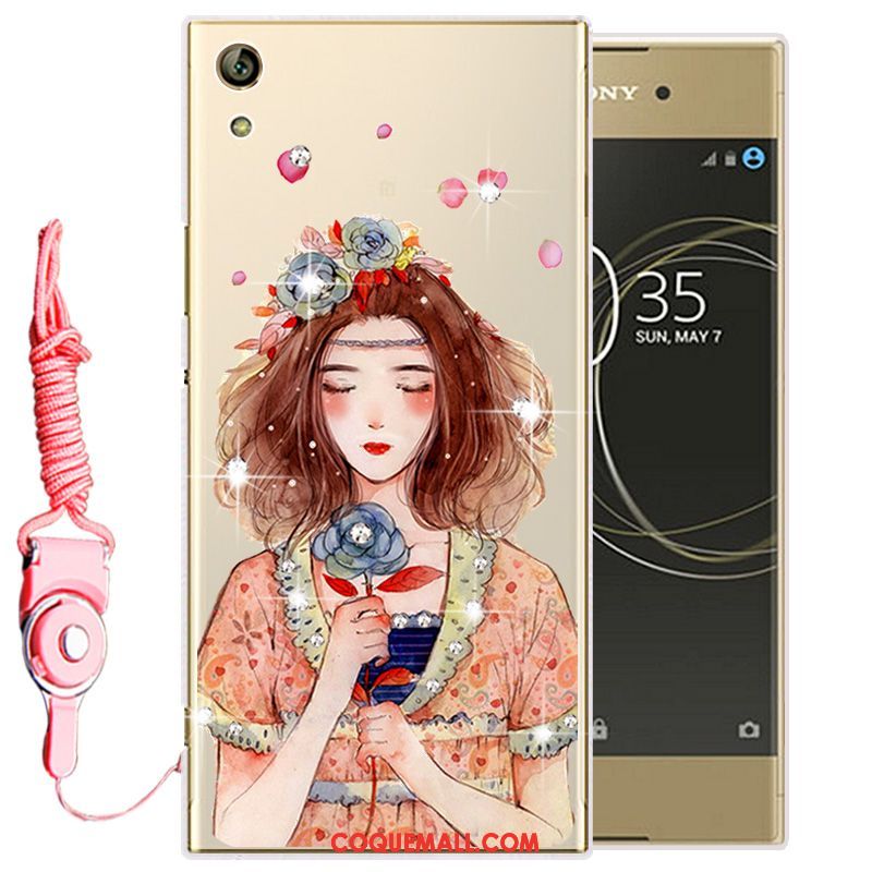 Étui Sony Xperia Xa1 Fluide Doux Téléphone Portable Silicone, Coque Sony Xperia Xa1 Rose Protection