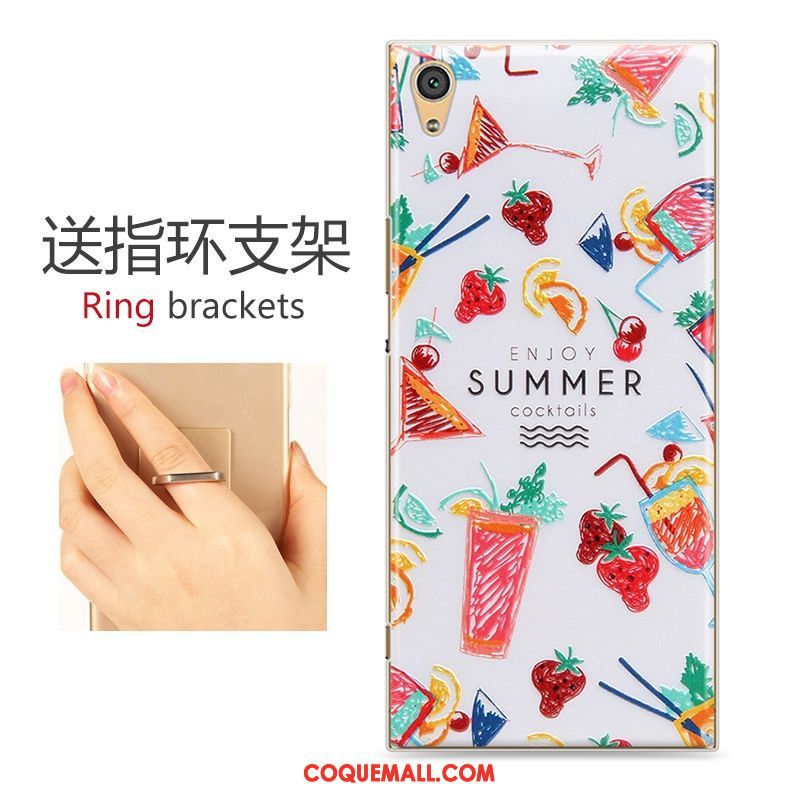 Étui Sony Xperia Xa1 Gaufrage Dessin Animé Peinture, Coque Sony Xperia Xa1 Téléphone Portable Rouge