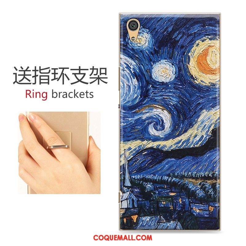 Étui Sony Xperia Xa1 Gaufrage Dessin Animé Peinture, Coque Sony Xperia Xa1 Téléphone Portable Rouge